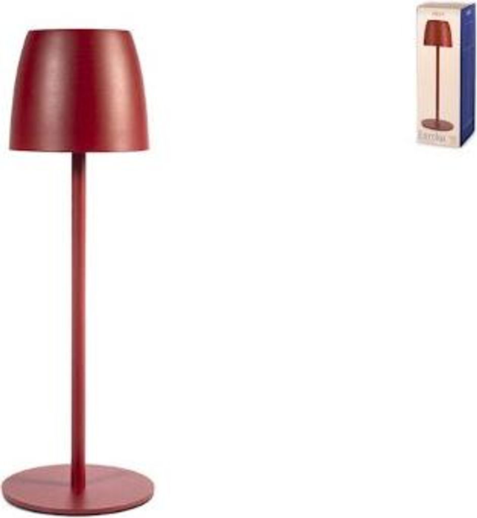 Eureka Tischleuchte aus rotem Metall, 38 cm