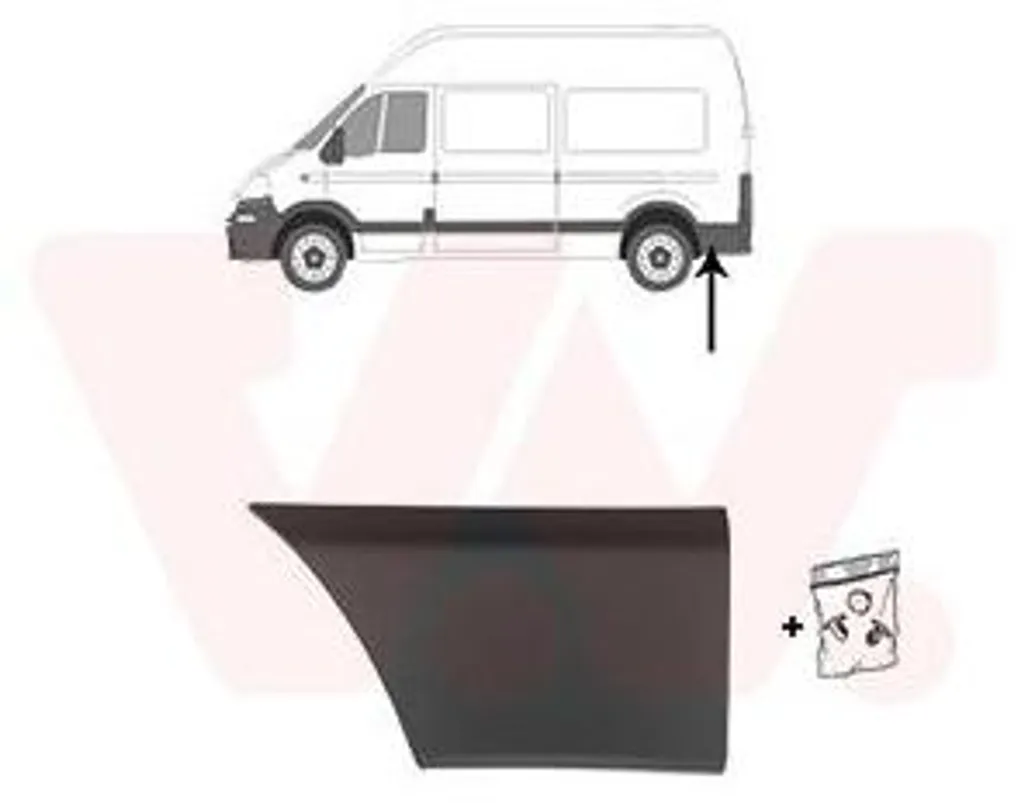 Moulure latérale arrière gauche Van Wezel pour Opel Movano B X62 Fourgon