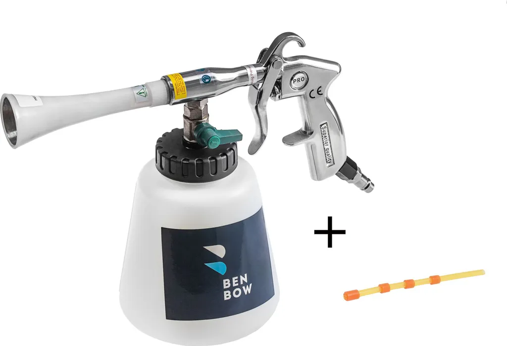 Pistolet de Nettoyage Air Comprimé Benbow 004 avec Tuyau Rouge et 1L