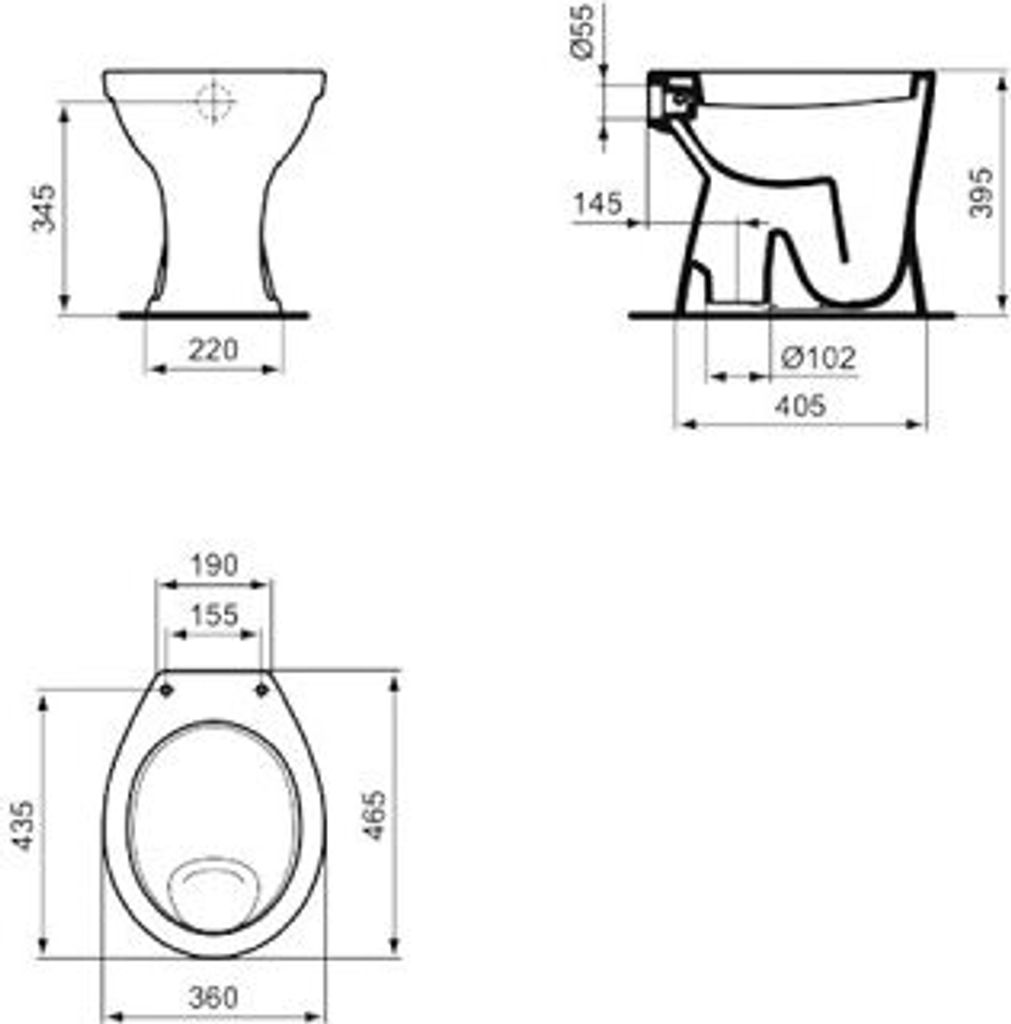 IDEAL STANDARD V313101 Standflachspül-WC Eurovit, Abgang Produktbild 5