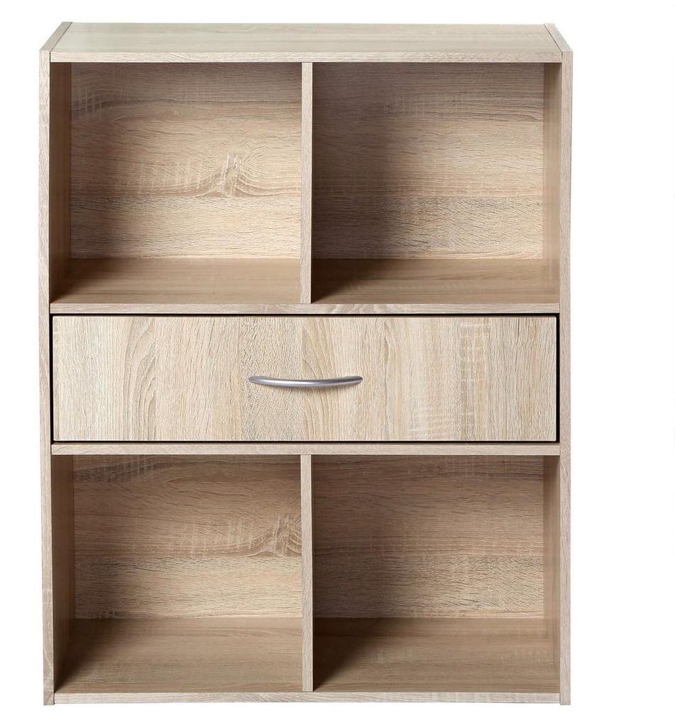 CALICOSY - Etagère de rangement 4 casiers avec un tiroir Image du produit 