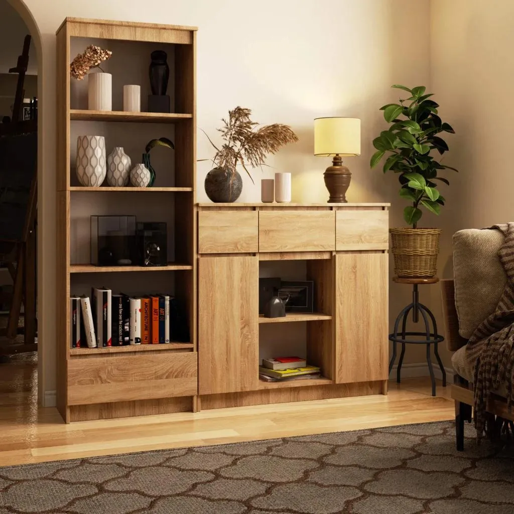 Buffet bas commode à tiroirs JUNIPER chêne sonoma pour chambre et salon - 5