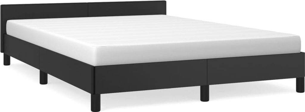"2026 MODERNE"Bettgestell - Doppelbett - mit Kopfteil ohne Matratze Schwarz 140x200 cm - Polsterbett Klassische Betten CC2379316