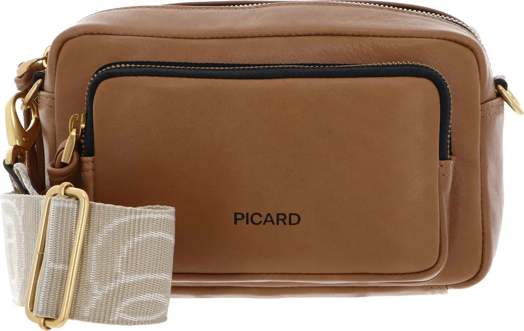 PICARD Soulmate Crossbody Bag Cognac: Borsa Donna in Vera Pelle di Vacchetta