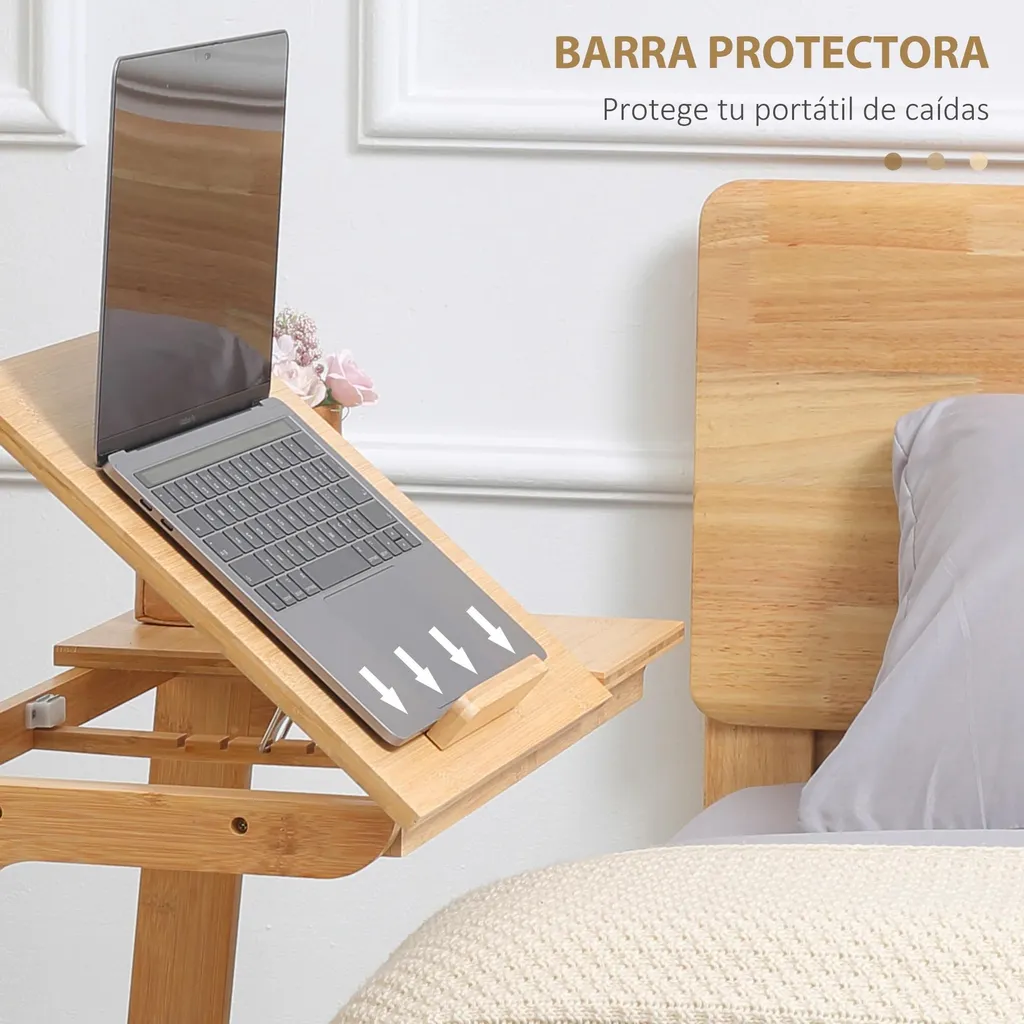 Table d'Appoint Rabattable en Bambou Durable - Gain de Place Garanti - 6