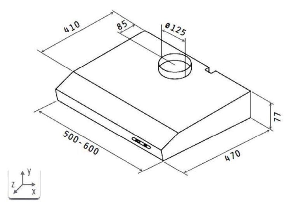 Maska wyciągu / maska podszafkowa Respekta DH 540 IXL 50cm Zdjęcie produktu 