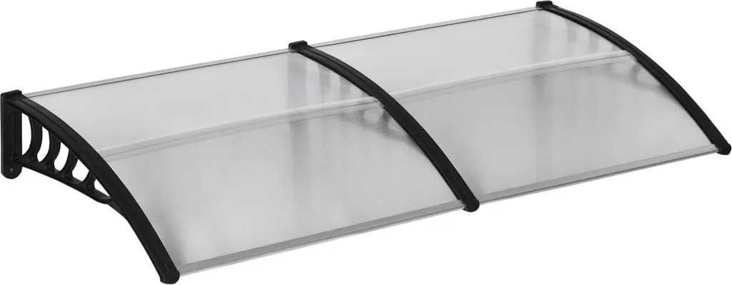 Auvent de porte d'entrée transparent 200 x 96 x 27 cm anti-UV robuste