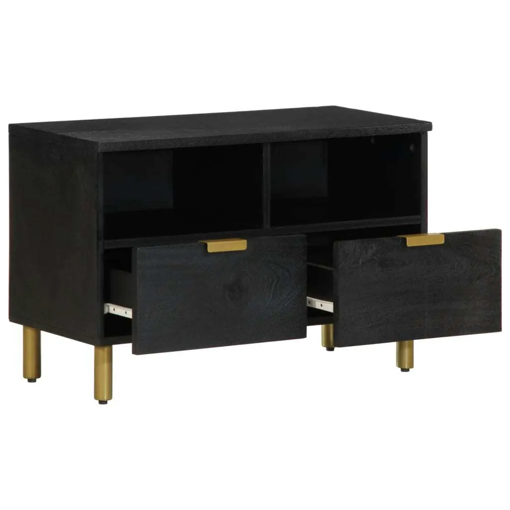 SYFAX Mobile Porta TV Nero 70x33x46 cm - Mobiletto Basso Soggiorno Legno