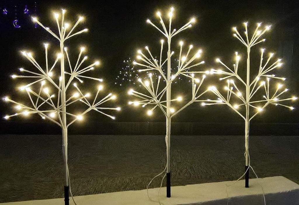 2x LED Lichterbaum 100cm Leuchtbaum Dekobaum Gartendeko Weihnachtsdeko  warmweiß