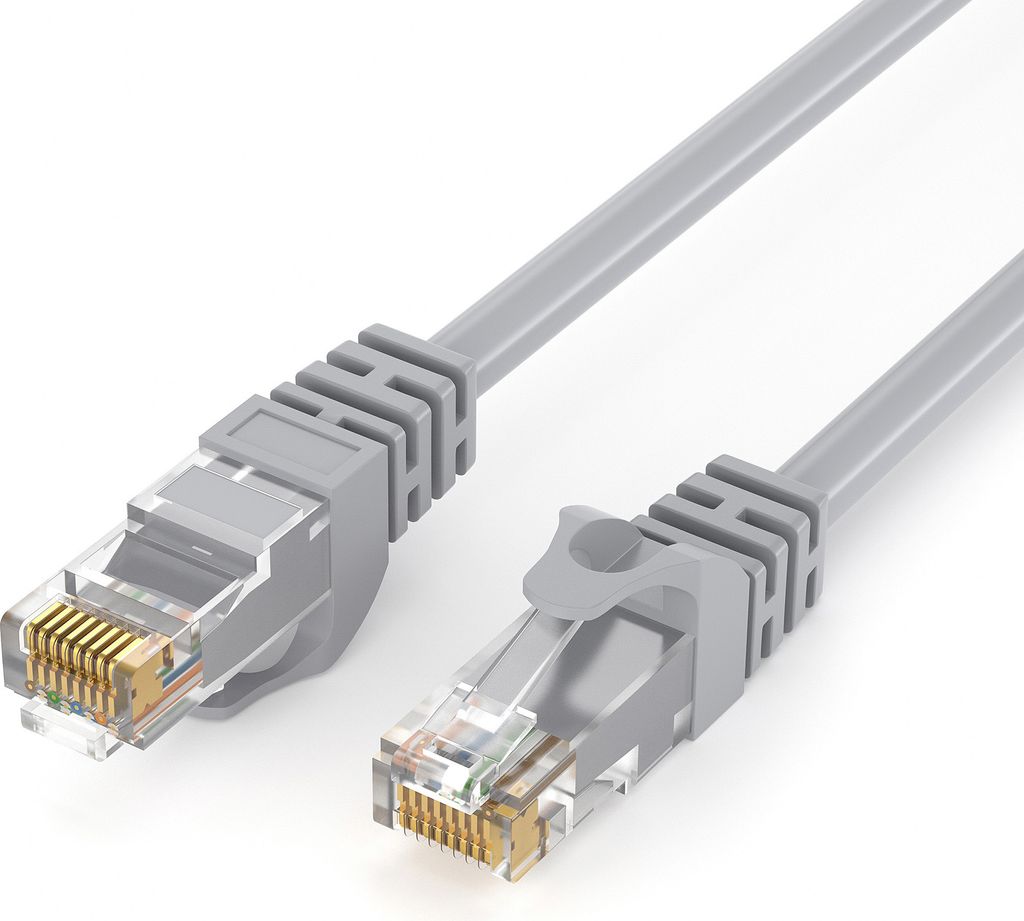 CAT 6 Patchkabel RJ45 Rohkabel LAN Kabel Ethernet Netzwerkkabel - Grau 5m