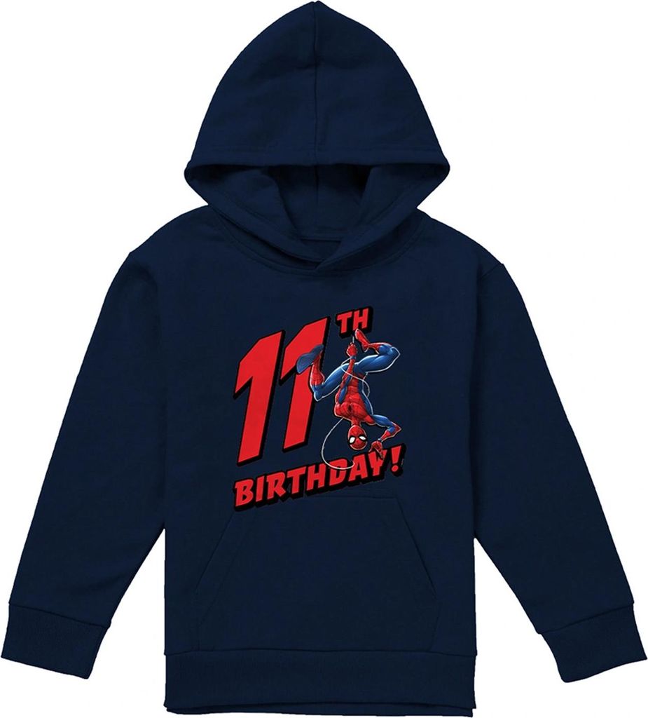 Spider-Man - "11th Birthday" Kapuzenpullover für Kinder TV23017 (128) (Marine)