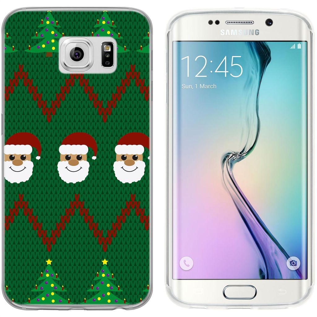 PhoneNatic Case kompatibel mit Samsung Galaxy S6 Edge Silikon-Hülle X Mas Weihnachten X-Mas Sweater M7