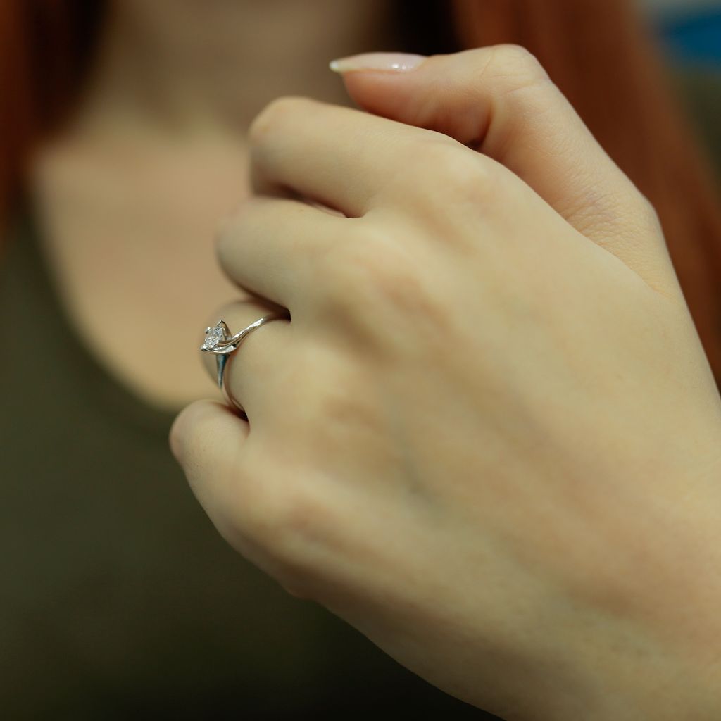 0,25 Carat Solitär Diamantring 14 Karat Weißgold