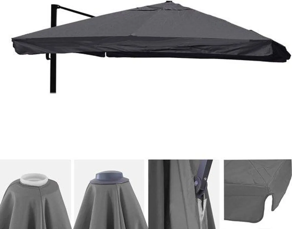 Voile d'ombrage 3x4 m pour terrasse et jardin avec volet latéral brise-vue