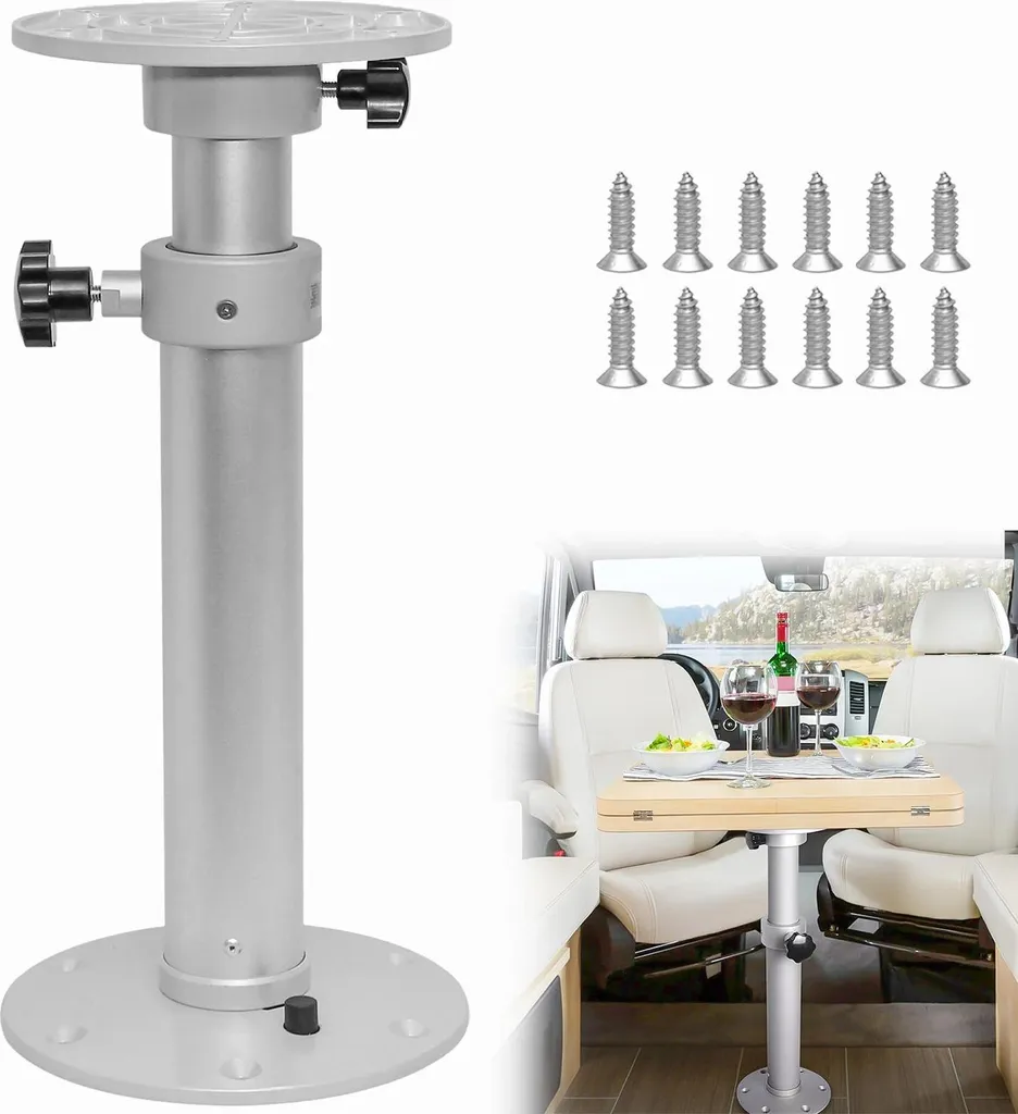 Base de table RV amovible pour gagner de l'espace en camping-car blanc