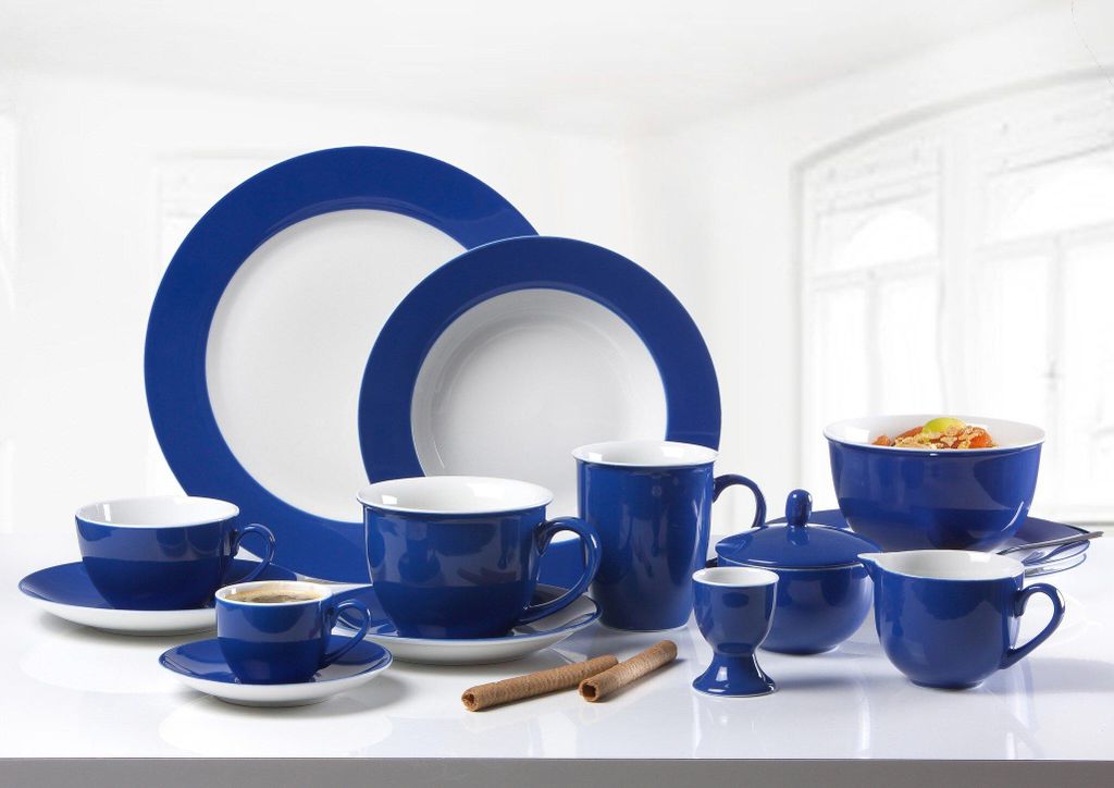 Jumbotasse 350ml 6er Set Doppio indigo-blau