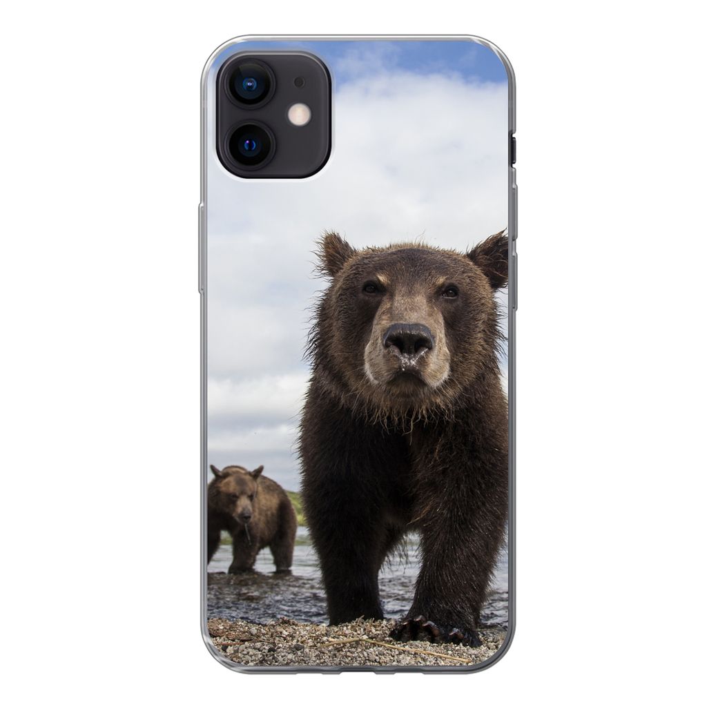 MuchoWow Handyhülle Schutzhülle Hülle für iPhone 12 mini Bär - Küste - Wasser Silikon Softcase Handy Hülle - Bild