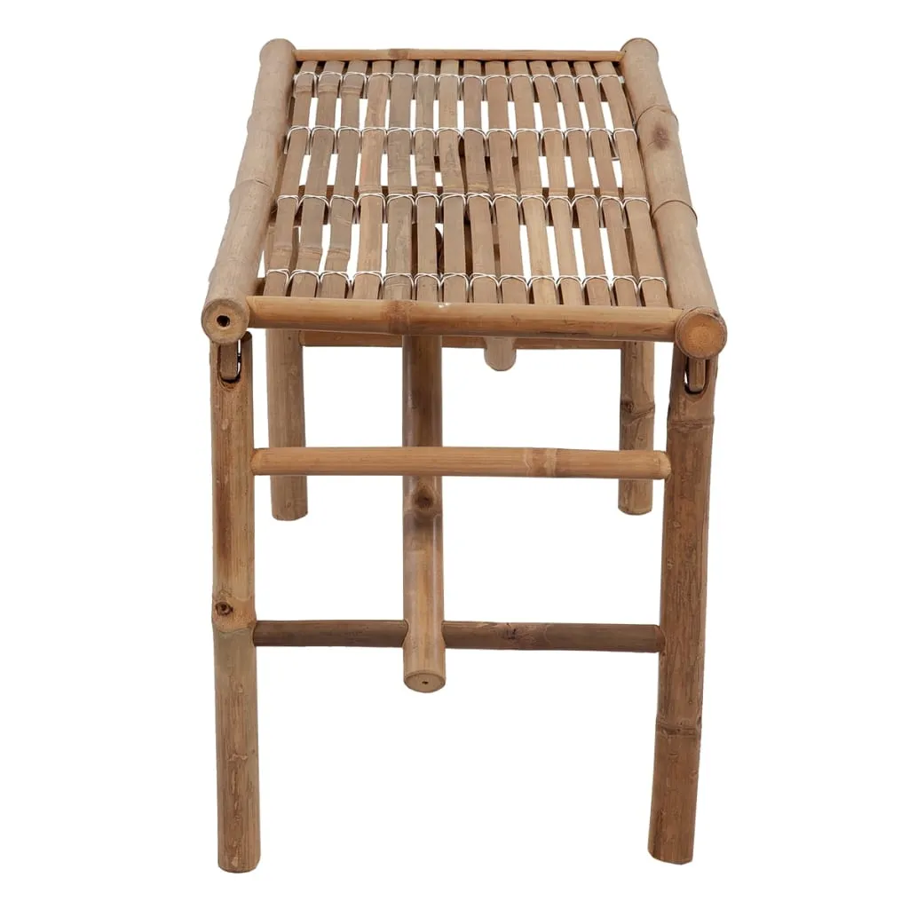 Panca da Giardino Pieghevole 118 cm in Bambù con Cuscino | Arredo Esterni - 3