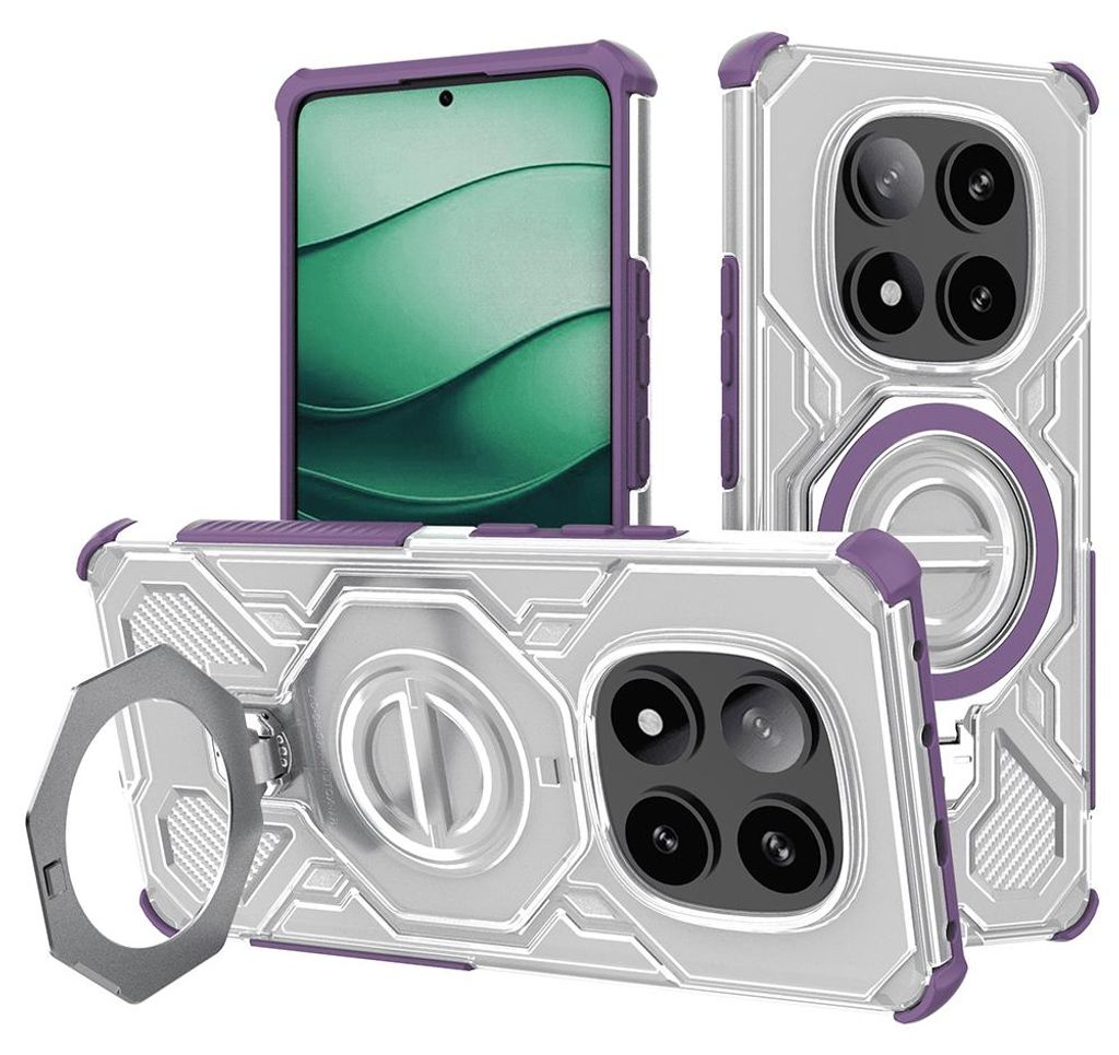 Techsuit - Carbon Shield PRO ochranný obal na Xiaomi Redmi Note 14 Pro+ 5G - fialový priehľadný