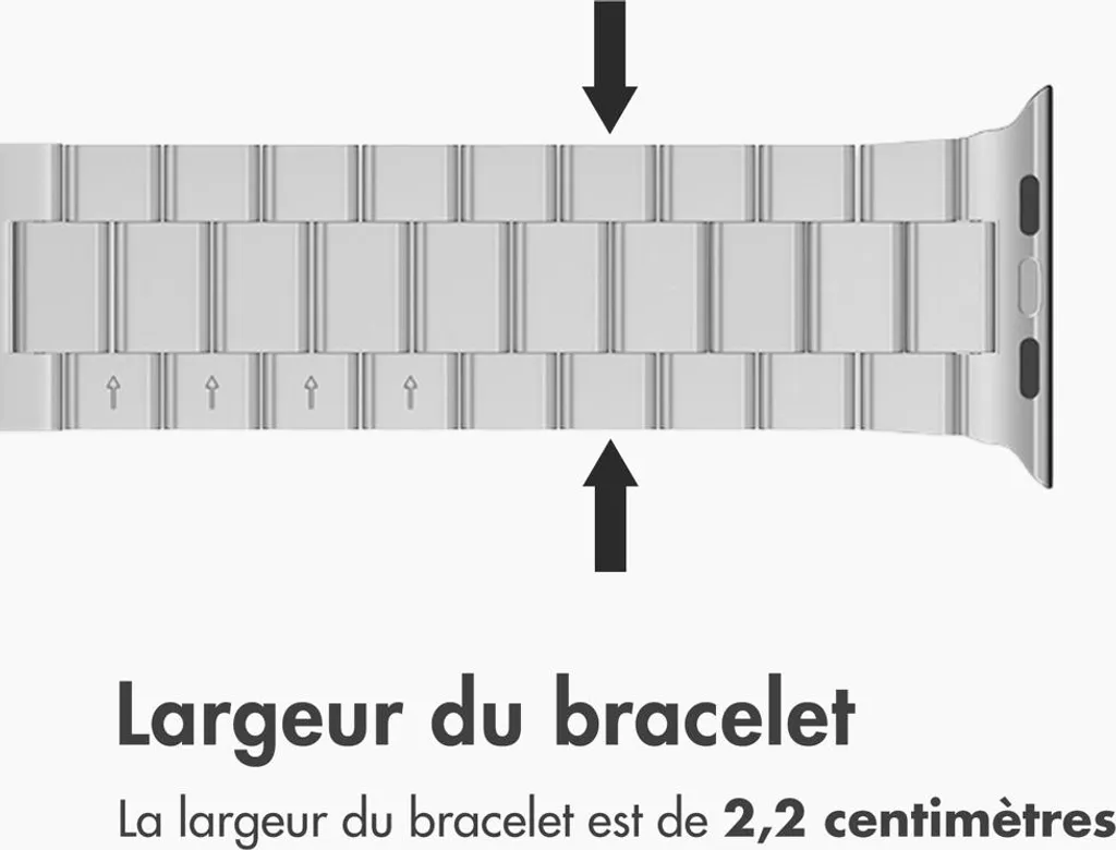 Watch 10 - 46 mm, Watch 1 - 42 mm, Watch 2 - 42 mm, Watch 3 - 42 mm, Watch 42 mm, Watch 44 mm, Watch 4 - 44 mm, Watch 5 - 44 mm, Watch 6 - 44 mm, Watch 7 - 45 mm, Watch 8 - 45 mm, Watch 9 - 45 mm, Watch SE 2022 - 44 mm, Watch SE 2023 - 44 mm, Watch SE - 44 mm, Watch Ultra 2 - 49 mm, Watch Ultra - 49 mm Cinturino: imoshion Stahlband AW - 11