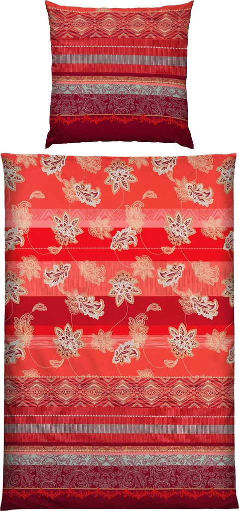 Erwin Müller Bettwäsche rot 1x 135x220 cm + 1x 80x80 cm