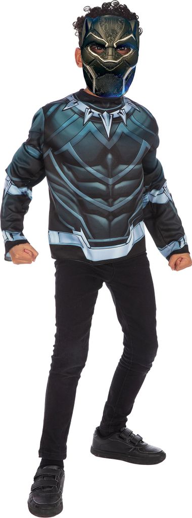 Offizielles Black Panther-Kostüm für Jungen mit Maske Avengers schwarz -
