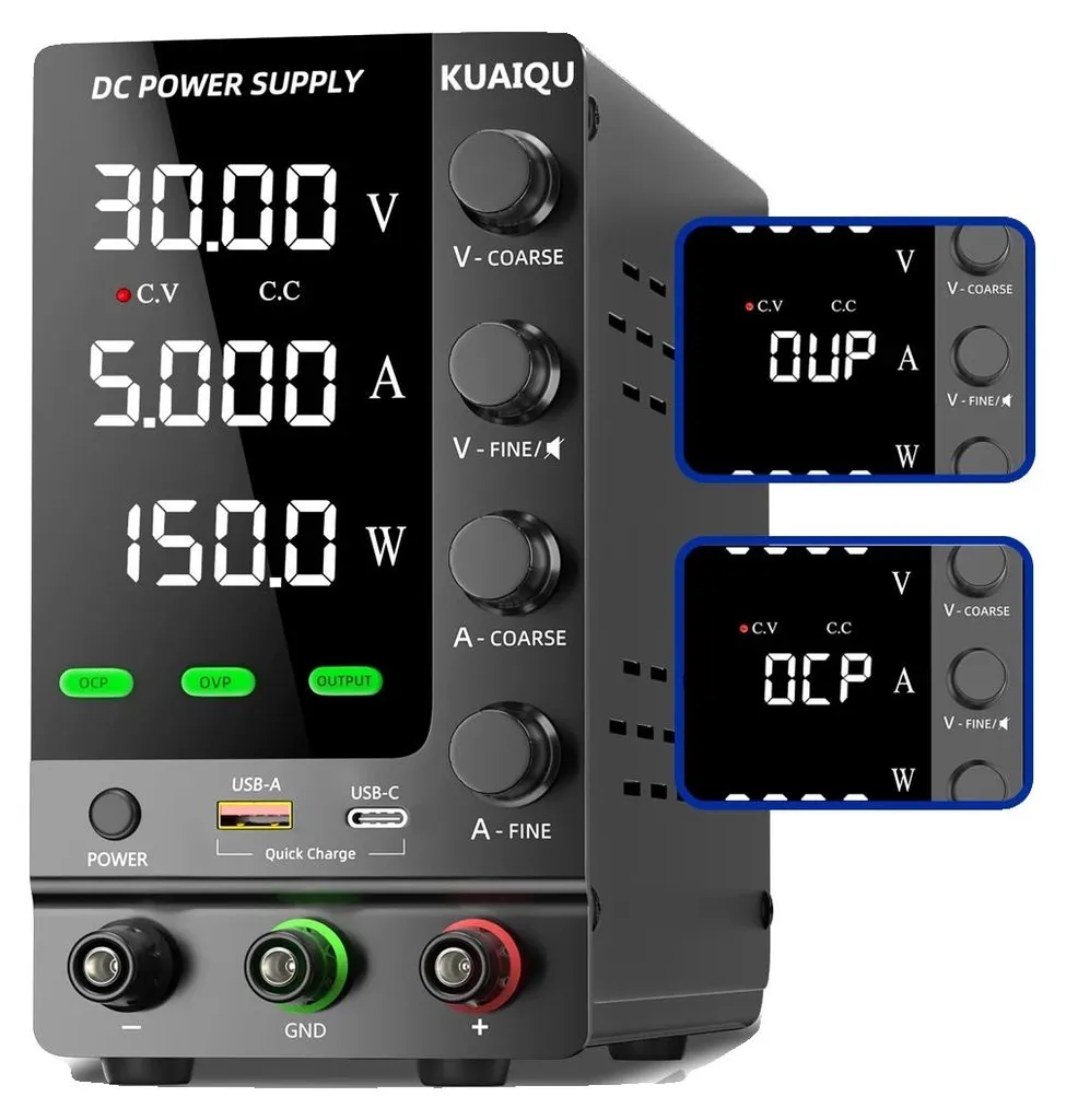 Alimentation stabilisée réglable 30V 5A pour maintenance électronique