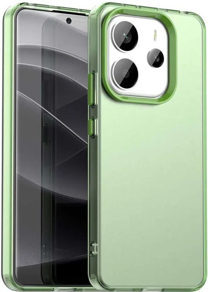 Hülle für Xiaomi Redmi Note 14 4G 163.2mm - Phonesta HardFrost Semi-Transparent Back Cover - Matt Grün