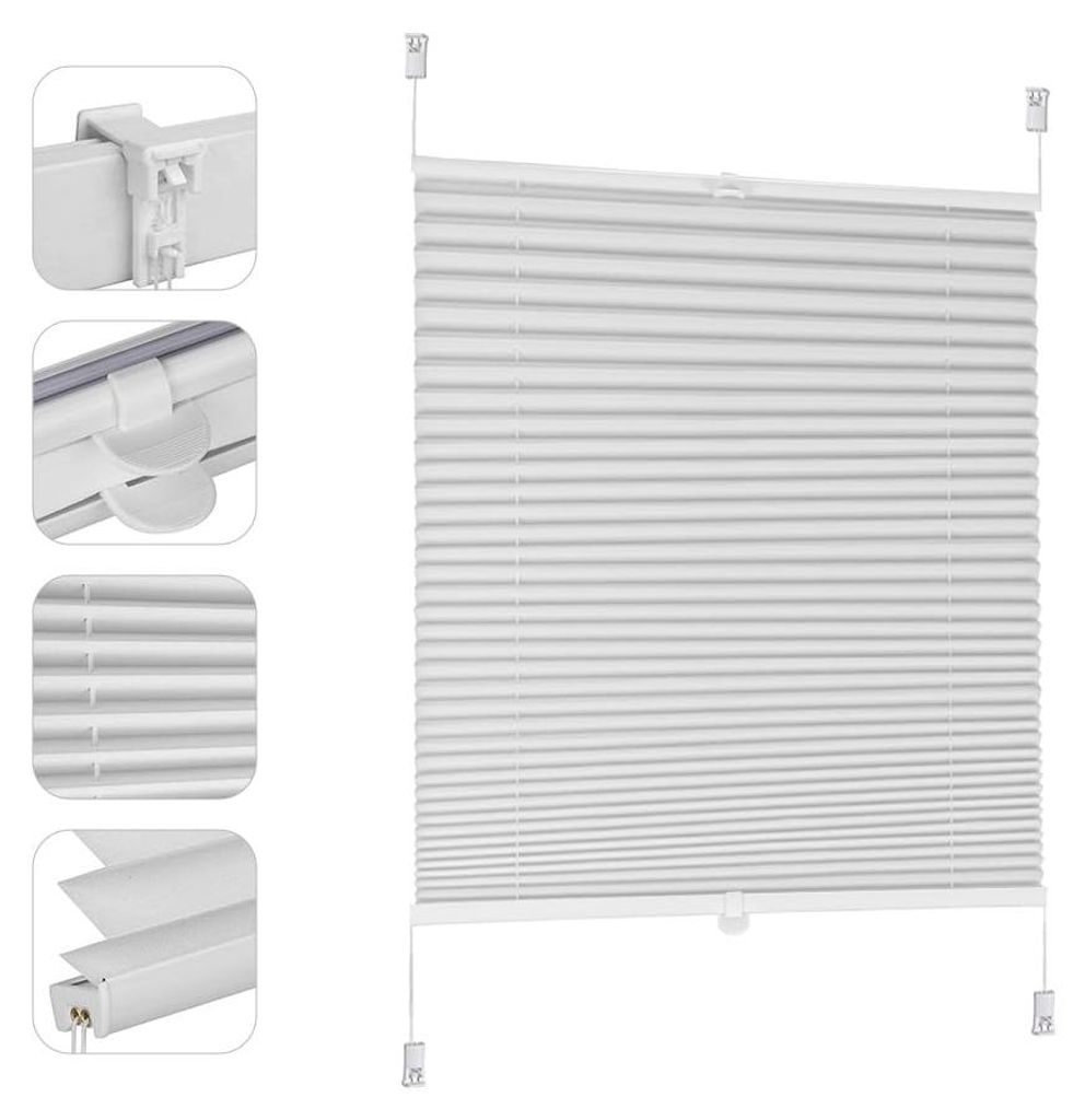 Plissé Klemmfix sans perçage 55x130cm blanc Store solaire Image du produit 