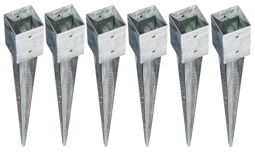 6x Bodenhülse Einschlagbodenhülse 7x7 cm Einschlaghülse Produktbild 