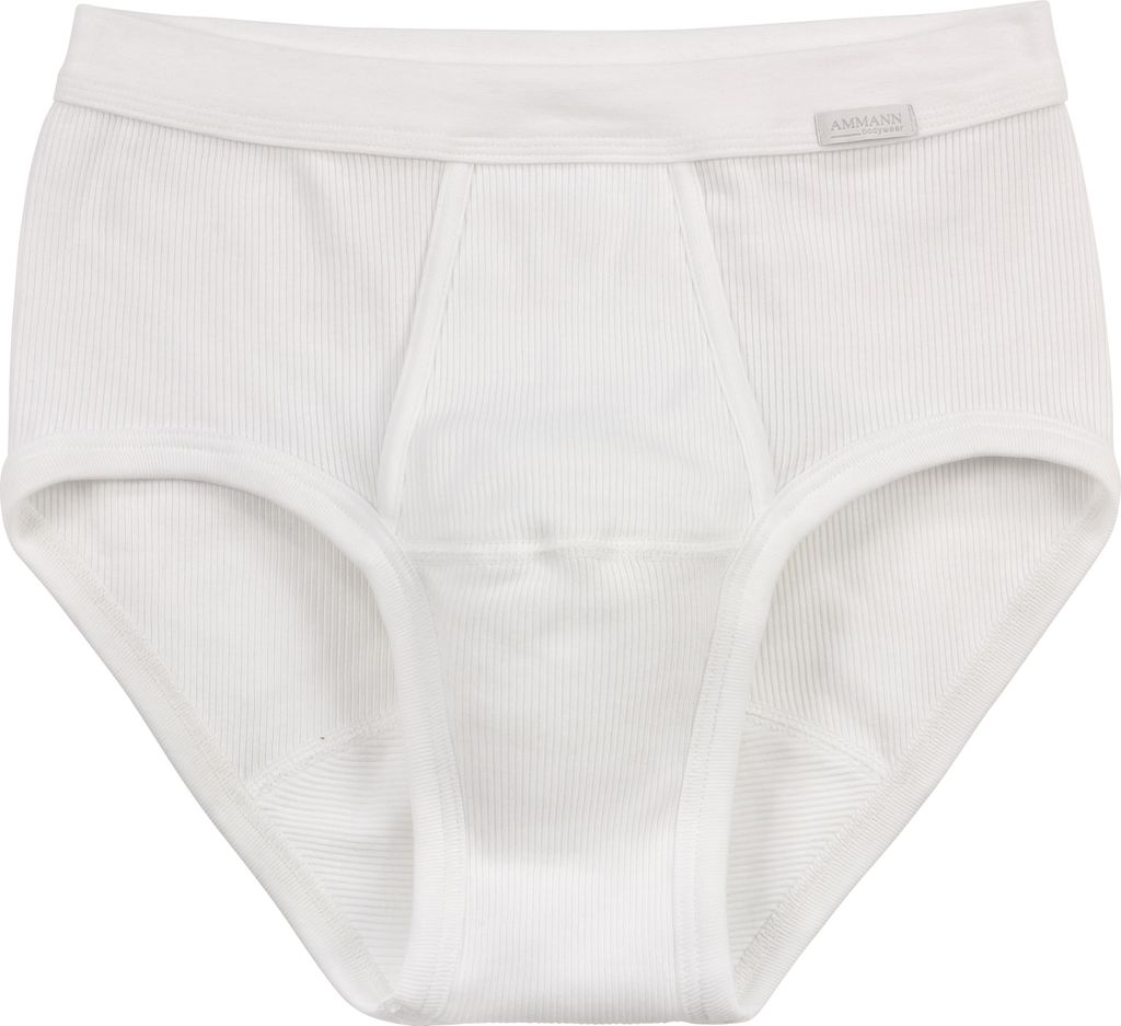 AMMANN Slip mit Eingriff Doppelripp Unterhose – Größe 9 weiß