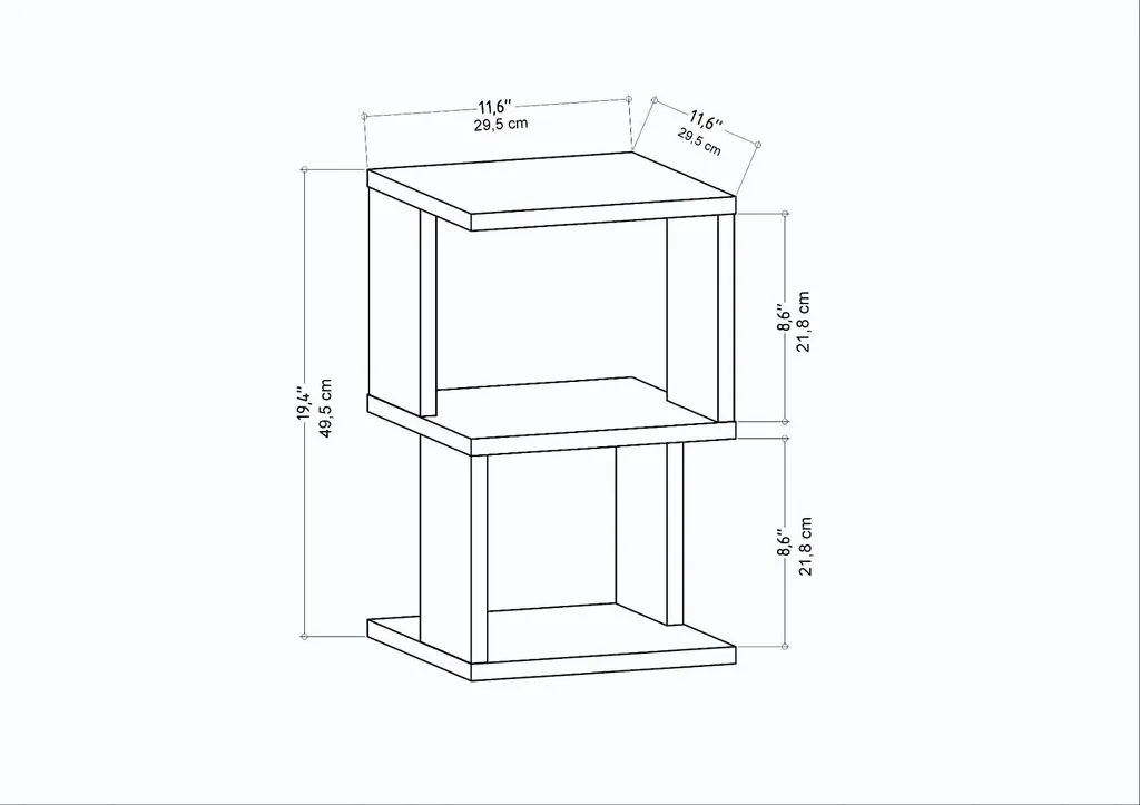 Table de nuit anthracite Carter Skye Decor compacte 30x50 cm - 6