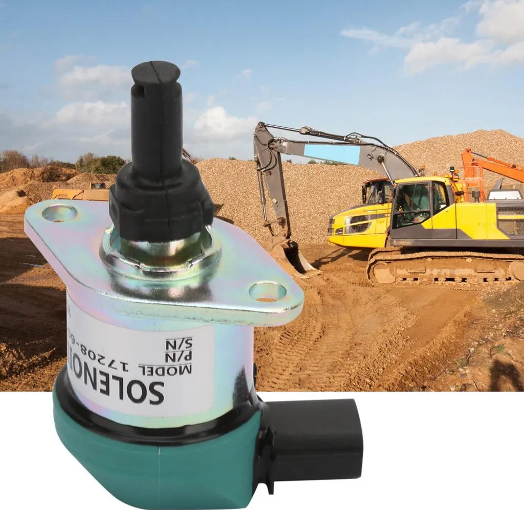 Solénoïde d'arrêt Kubota 17208-60016 robuste - Bobine 12V Cuivre