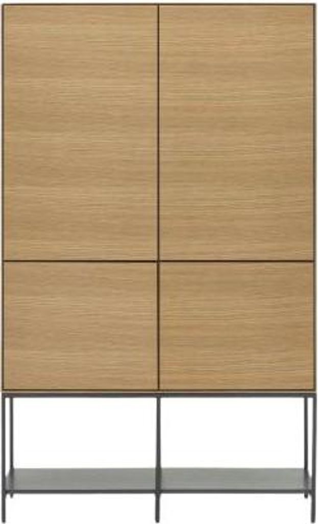 Highboard Vedrana 97,5 x 160 x 40 cm Eichenfurnier und MDF Schrank Wohnzimmer