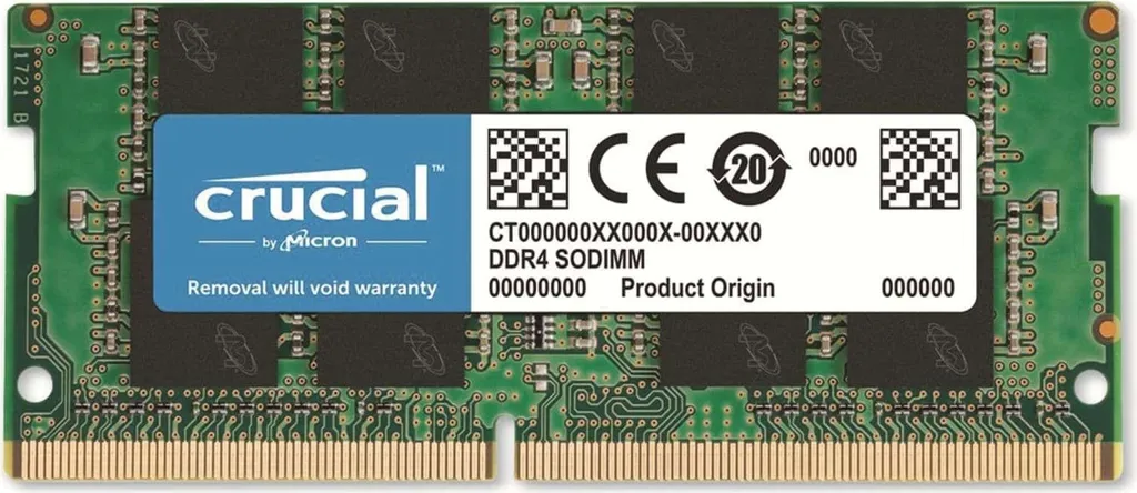 Aggiornamento RAM Crucial 8GB DDR4 3200MHz CT8G4SFRA32A per Notebook
