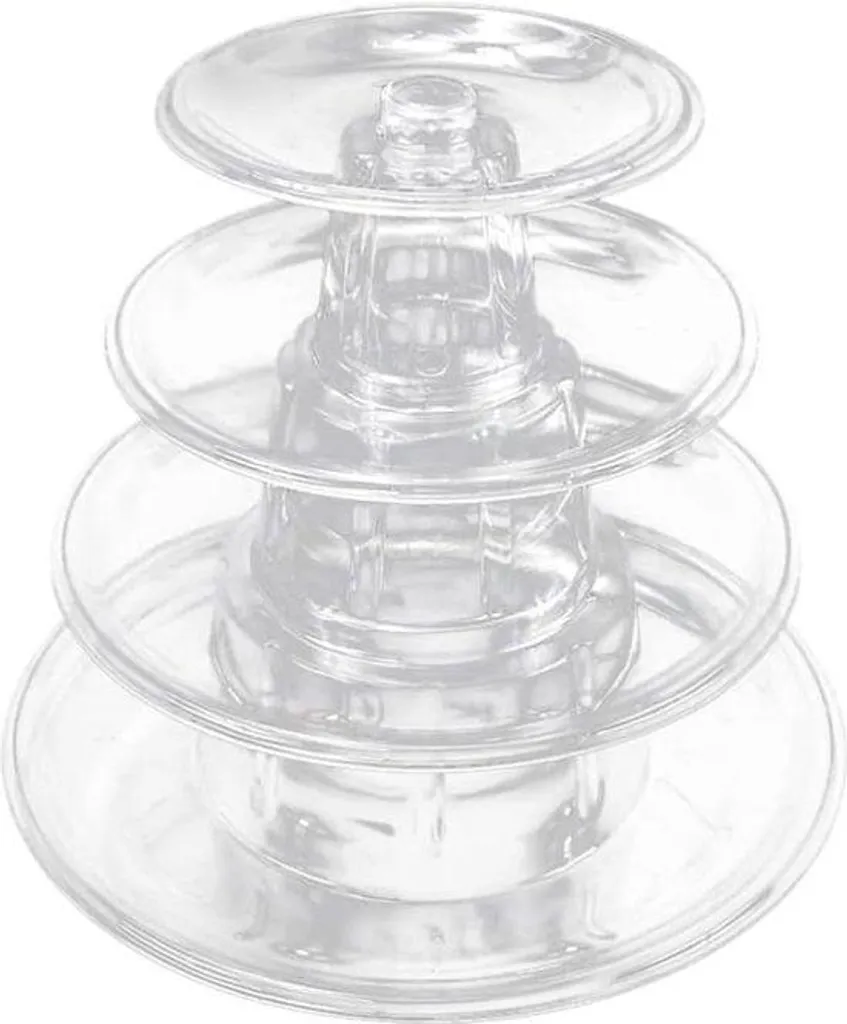 Tour à macarons circulaire transparente support à gâteaux 4 niveaux