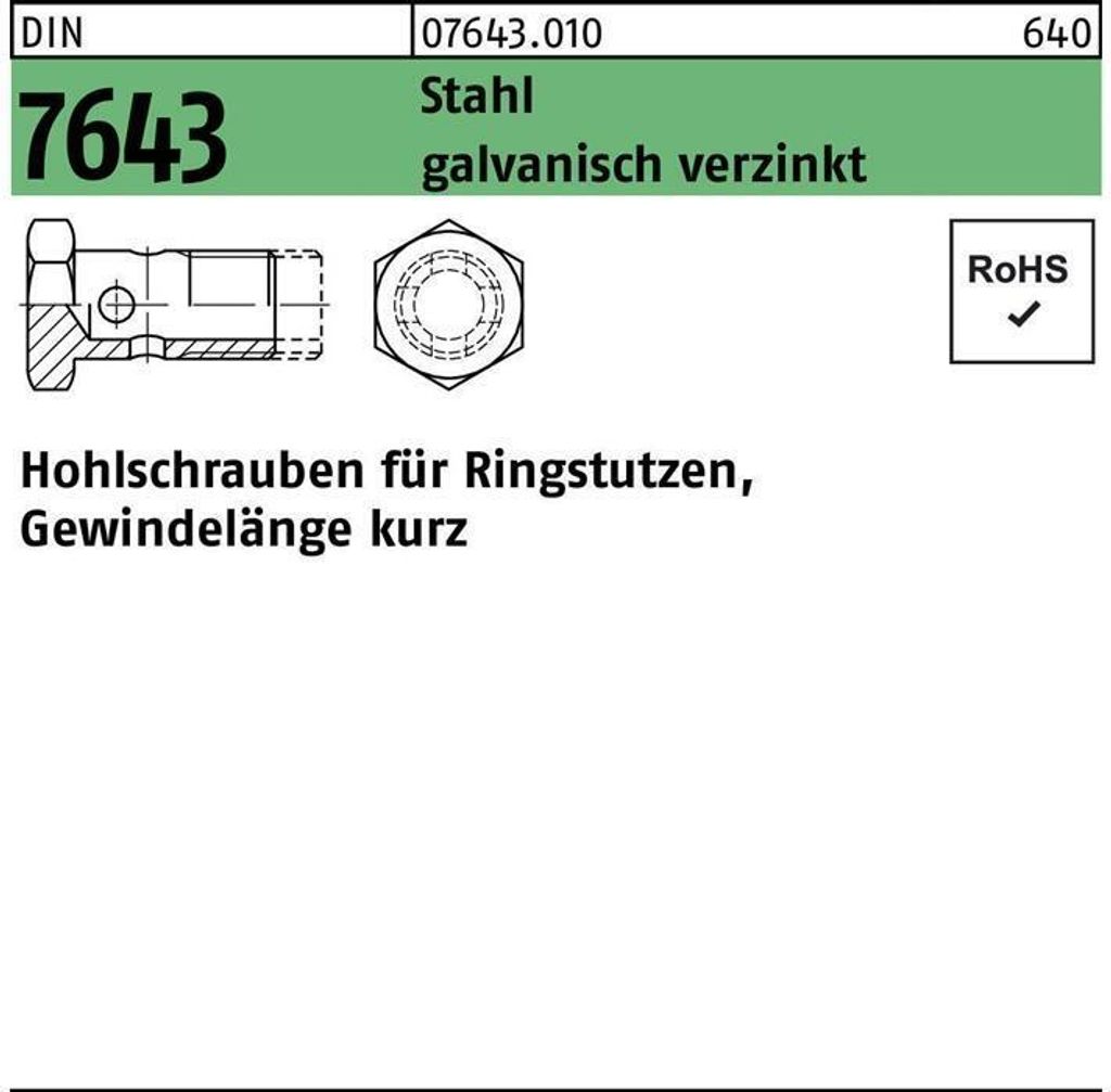 Reyher  Hohlschrauben DIN 7643 St. 6 - 3 M 10x1 vz (50 Produktbild 
