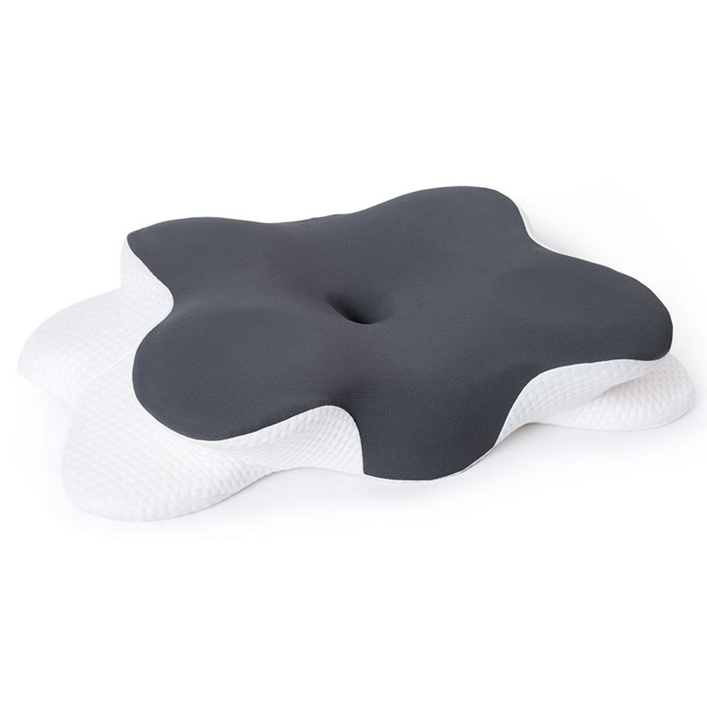 Nackenkissen Kopfkissen, Memory Foam Kissen, Nackenstützkissen Ergonomisches für Seiten, Dunkelgrau
