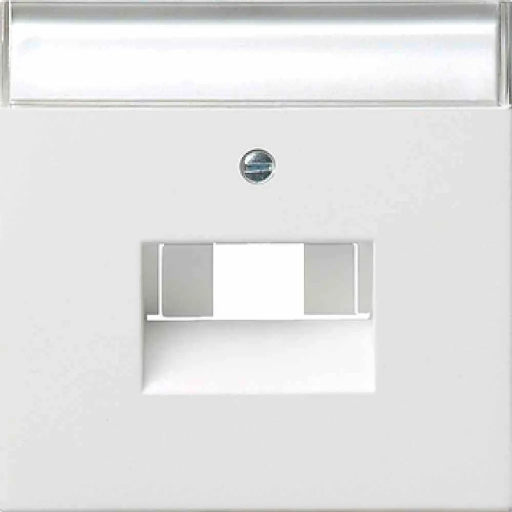 Enjoliveur prise RJ45 Gira blanc brillant 0284112 pour réseau et ISDN