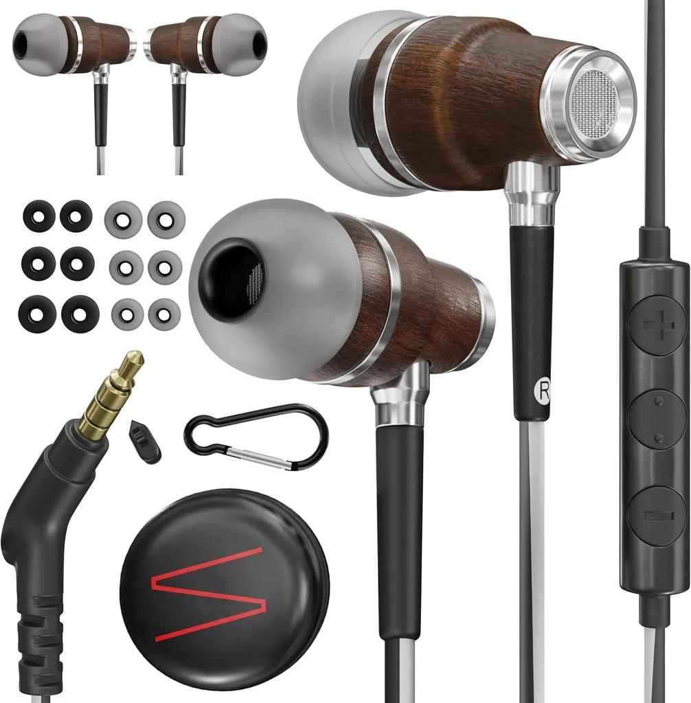 Auricolari Cablati Noise Cancelling Bubinga | Driver 8mm Bassi Potenti