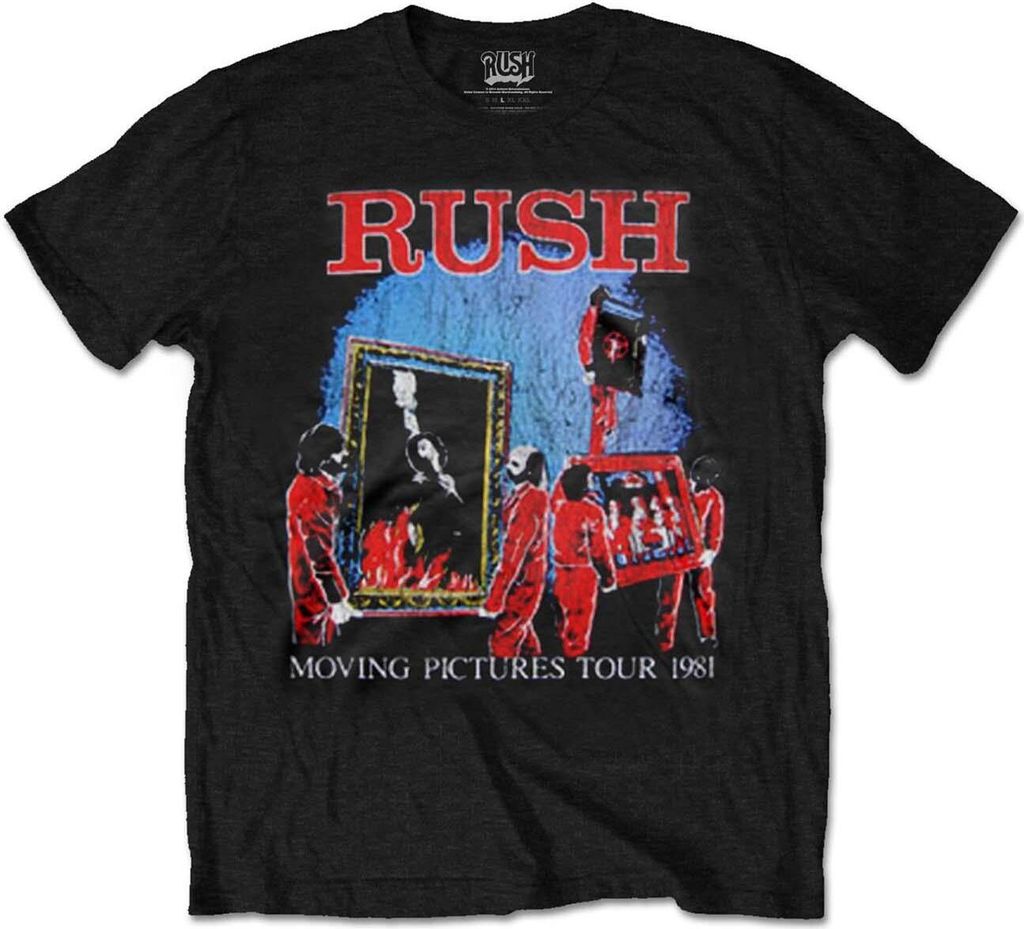 Rush - "Moving Pictures Tour" T-Shirt für Herren/Damen Uni RO7814 (XL) (Schwarz)