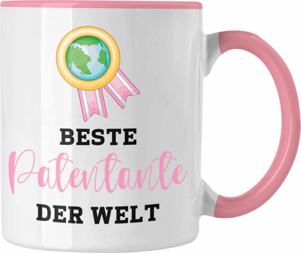 Trendation - Beste Patentante Der Welt Tasse Geschenk Geburtstag Weihnachten Lustig Geschenkideen von Nichte LieblingsPatentante Hier Bin Ich (Rosa)