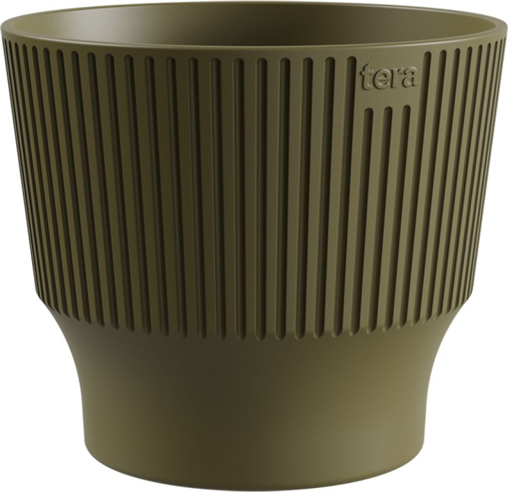 TeraPlast Pflanzgefäße MINI Clover olivgrün 20 cm - Kunststoff