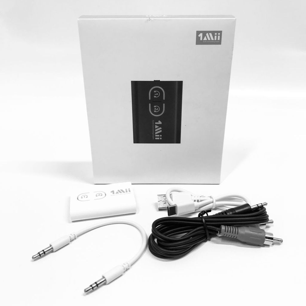1Mii ML300 Bluetooth 5.3 Adapter Transmitter für TV Audio auf 2 Kopfhörer, 2-in-1 Bluetooth Sender Empfänger Klinke 3.5 für Stereoanlage/Flugze...