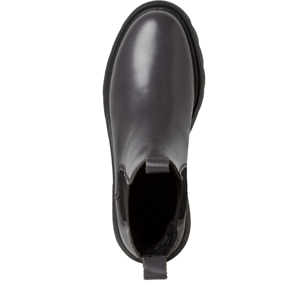 Tamaris Damen Stiefelette Leder Chelsea Boot derbe gezackte Sohle 1-25802-41, Größe:41 EU, Farbe:Grau