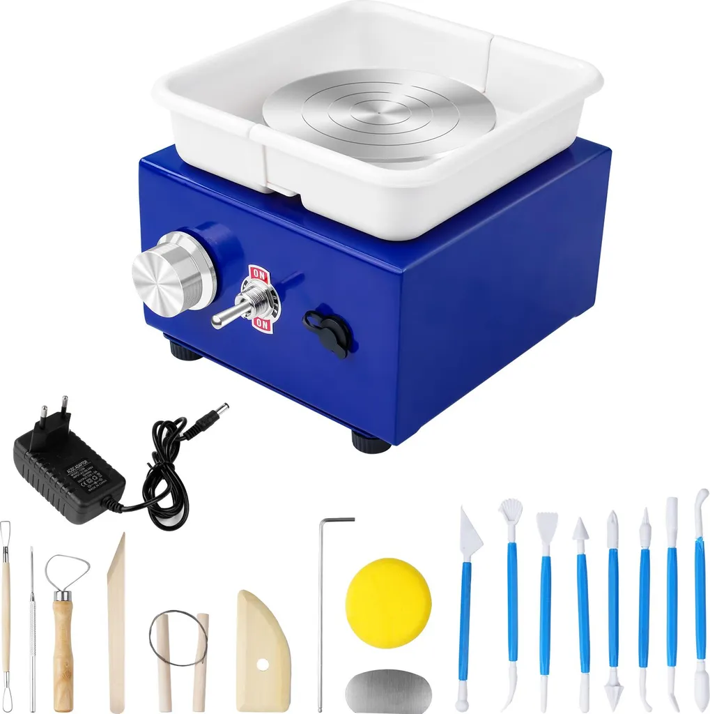 Mini tour de potier 30W inoxydable avec vitesse réglable 0-300 tr/min