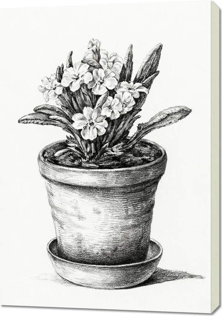 Tableau 70x100 cm Plante en pot Jean Bernard Vintage pour salon chic