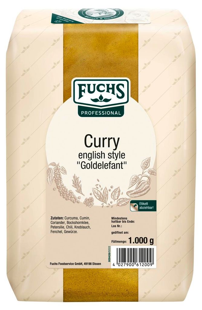 Fuchs 380751004 Fuchs Curry Elefant Gewürz, 1,0 kg Zdjęcie produktu 