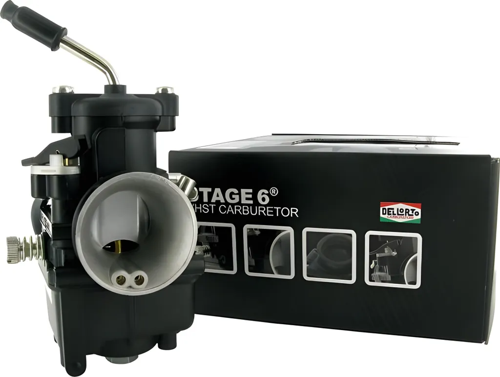 Carburateur 2 temps Dell'Orto VHST 28 racing à boisseau plat noir