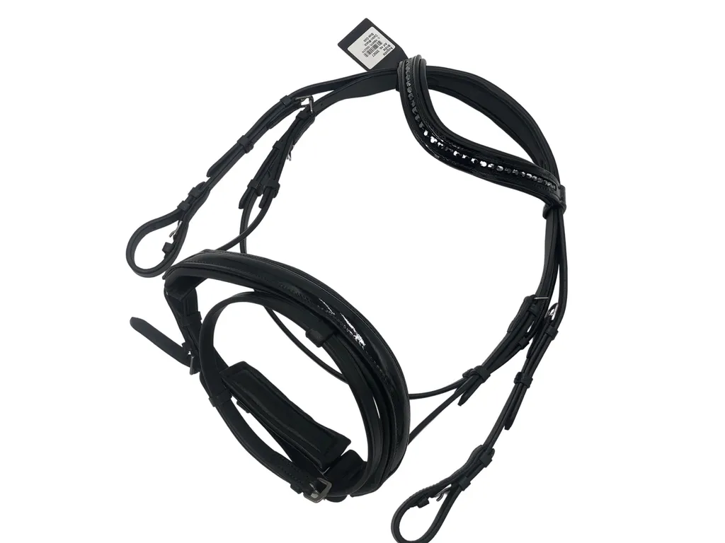 Horse Guard Bridon avec rênes en cuir antidérapant noir taille COB